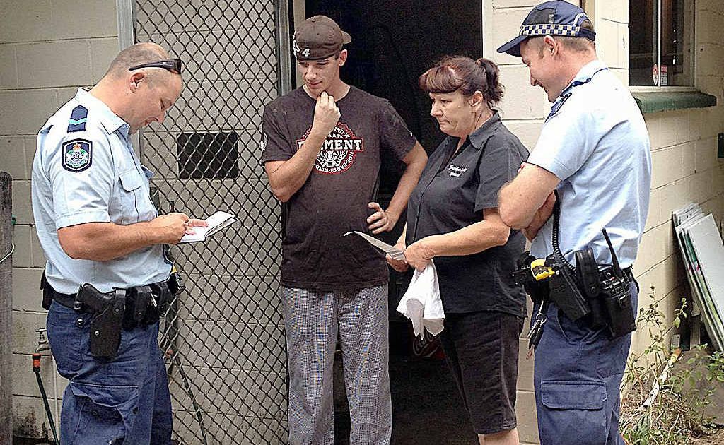 Police talk to staff after the break-in at Gatakers Landing restaurant. Police talk to staff after the break-in at Gatakers Landing restaurant.